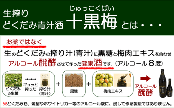 生搾りどくだみ青汁酒（十黒梅）選ばれるその理由